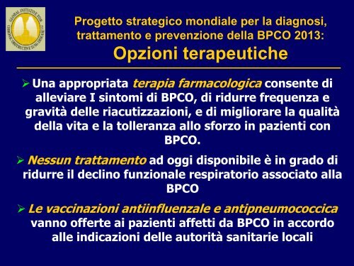 Progetto strategico mondiale per la diagnosi, trattamento e ... - GOLD