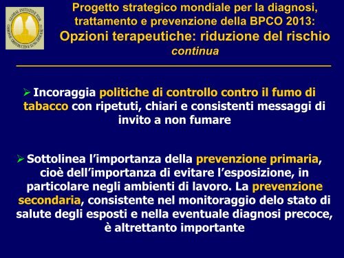 Progetto strategico mondiale per la diagnosi, trattamento e ... - GOLD