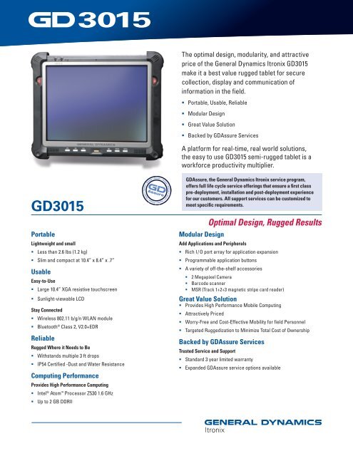 GD3015 Datasheet - Itronix