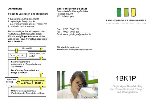 Emil-von-Behring Schule Geislingen - Emil-von-Behring-Schule - T ...