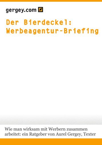 Werbeagentur-Briefing - Aurel Gergey