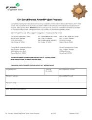 Girl Scout Bronze Award Project Proposal - Girl Scouts of Greater Iowa
