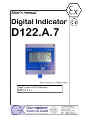 User's manual Digital Indicator D122.A.7 - Goennheimer.de