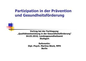 Martina Block, Gesundheit Berlin e.V.
