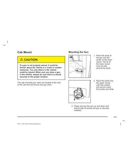 2005 LSSV Owner Manual Supplement - GM Fleet