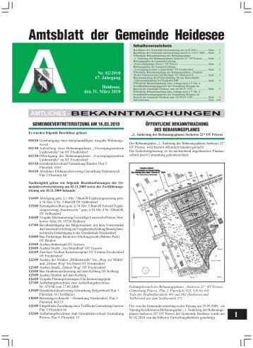 Amtsblatt der Gemeinde Heidesee