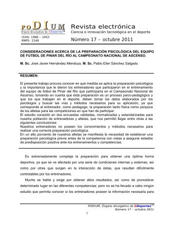 Consideraciones acerca de la preparación psicológica ... - GDeportes