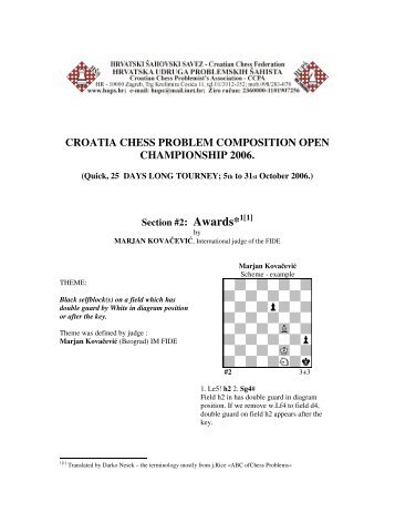 croatia chess problem composition open championship 2006.