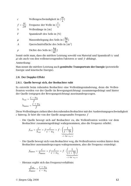 [1.5pt] Wellenlehre[8.5pt] Zusammenfassung - gilligan-online