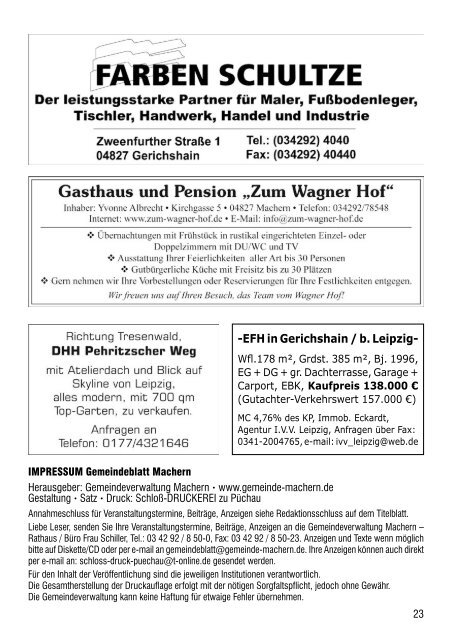 Amtsblatt Nr. 203 Oktober 2011 - Gemeinde Machern