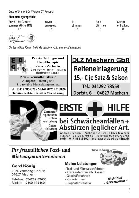 Amtsblatt Nr. 203 Oktober 2011 - Gemeinde Machern