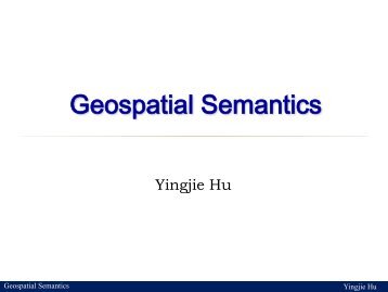 Guest lecture: Geospatial Semantics