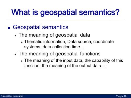 Guest lecture: Geospatial Semantics