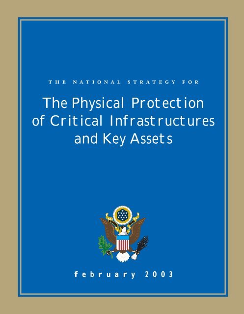 the Physical Protection of Critical Infrastructures and Key Assets