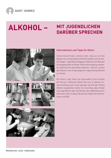 Alkohol – mit jugendlichen - Sucht Schweiz