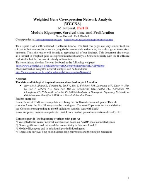 Weighted Gene Co-expression Network Analysis (WGCNA) R ...