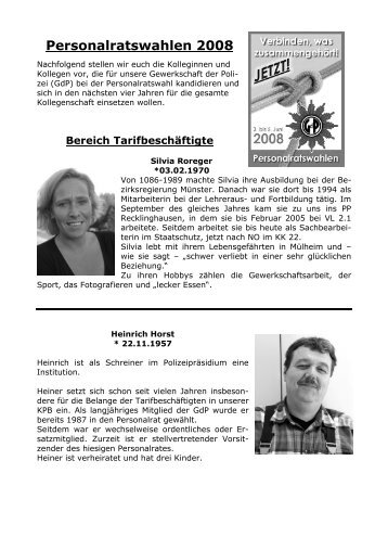 Personalratswahlen 2008 - (GdP) - Kreisgruppe Recklinghausen