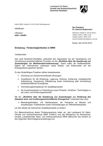 Einladung Fördermöglichkeiten NRW 2012_gez - GfW Warendorf