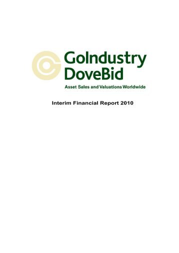 Interim Financial Report 2010 - GoIndustry DoveBid