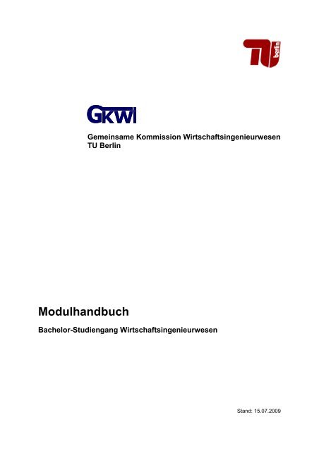 Modulhandbuch Studiengang Wirtschaftsingenieurwesen Tu Berlin