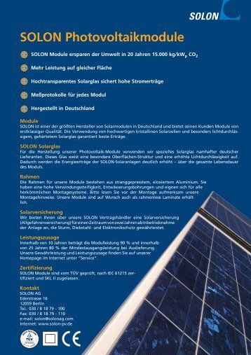 SOLON Photovoltaikmodule