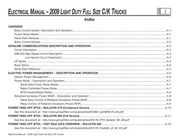 electrical manual – 2009 light duty full size c/k trucks - GM UPFITTER