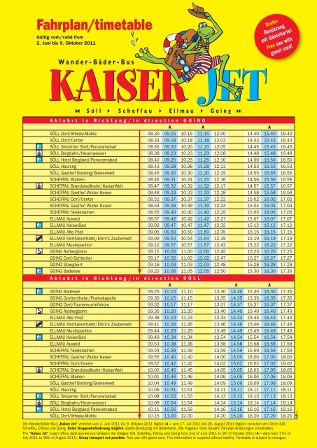 Kaiserjet...gratis Wander und Bäderbus. - Hotel Schnablwirt