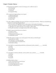 Chapter 9 Weather Patterns