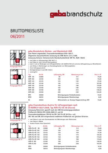 BruttopreisListe 06/2011 - geba Brandschutz