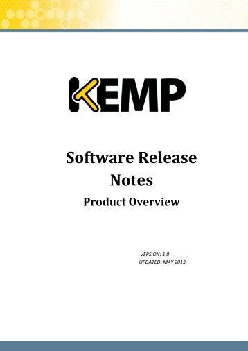 Software Release Notes - KEMP Technologies