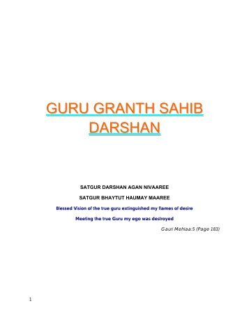 Guru Granth Sahib Darshan - Sikh Roots