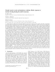 Oceanic anoxic events and plankton evolution - UMass ...