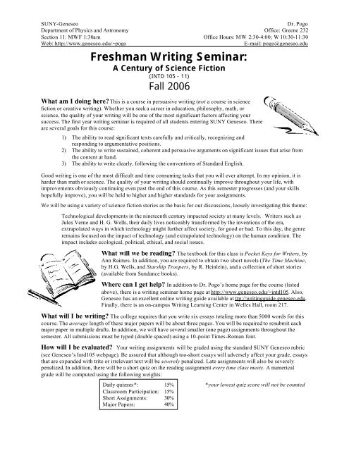 Printable Syllabus - SUNY Geneseo