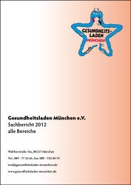 Gesundheitsladen München e.V. Sachbericht 2012 alle Bereiche