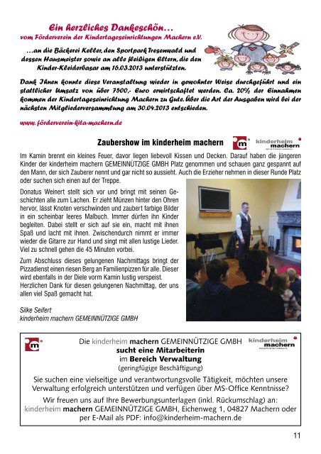 Amtsblatt Nr. 221 April 2013 - Gemeinde Machern