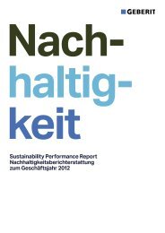 Sustainability Performance Report - Geberit International AG