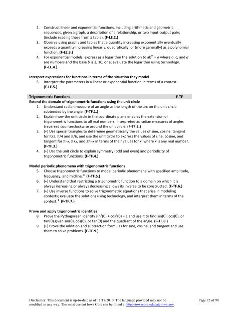 Iowa Core K-12 Mathematics (PDF) - Green Hills AEA