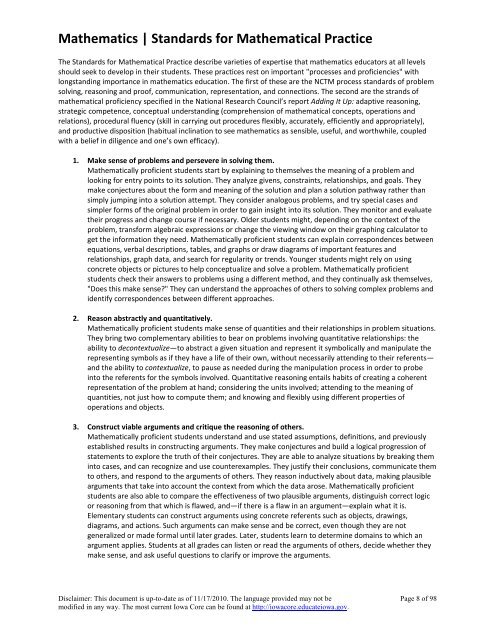 Iowa Core K-12 Mathematics (PDF) - Green Hills AEA
