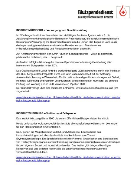 Pressemappe - Blutspendedienst