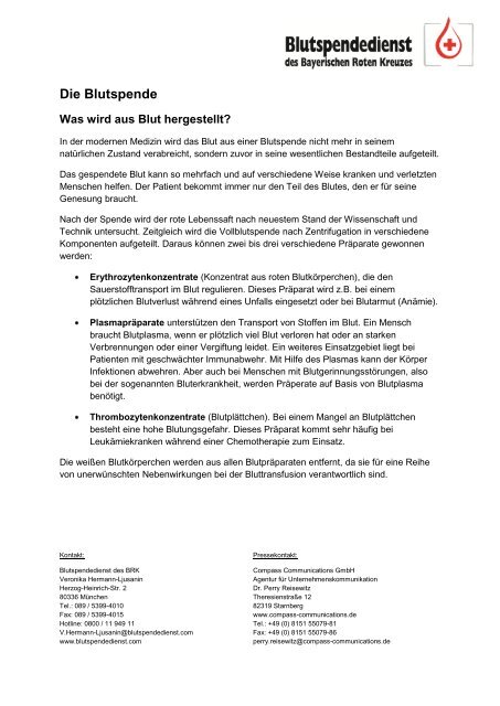 Pressemappe - Blutspendedienst