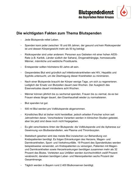 Pressemappe - Blutspendedienst