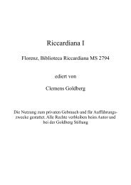 Riccardiana I - Goldberg Stiftung