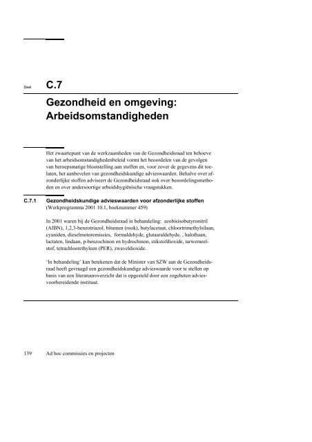 Jaarverslag 2001 - Gezondheidsraad