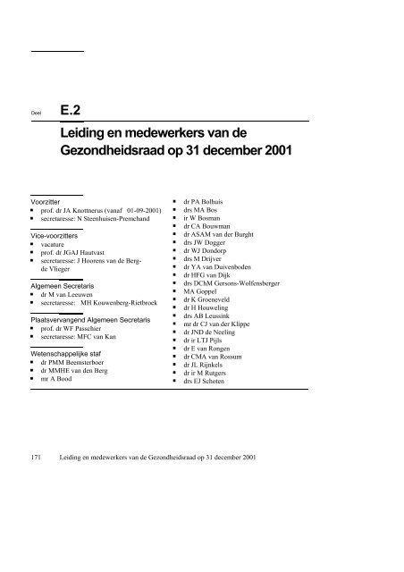 Jaarverslag 2001 - Gezondheidsraad