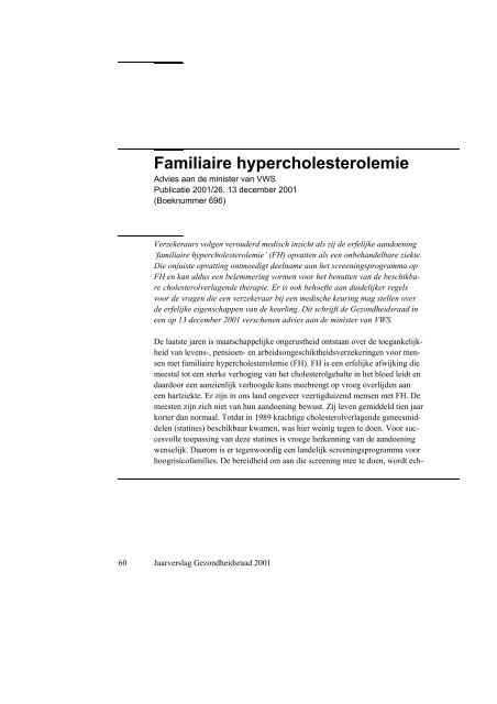 Jaarverslag 2001 - Gezondheidsraad