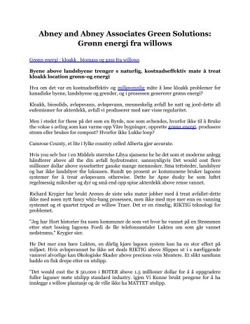 Abney and Abney Associates Green Solutions: Grønn energi fra willows