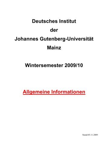 Deutsches Institut der Johannes Gutenberg-Universität Mainz ...