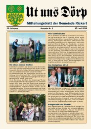 Mitteilungsblatt der Gemeinde Rickert