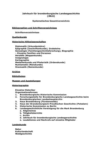 Jahrbuch für brandenburgische Landesgeschichte (JBLG)