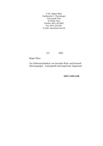 153 2002 Jürgen Maes Zur Differenzierbarkeit von ... - Arbeitsgruppe